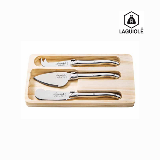 Laguiole "Style de Vie - Premium Line" Cheese Knives Set 3 Pcs Silver