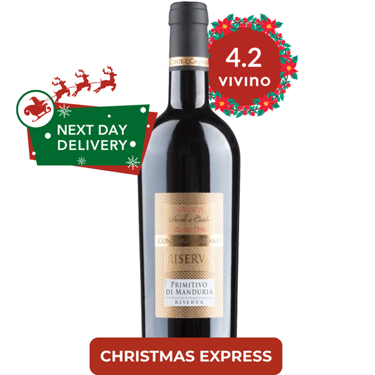 🎄 Conte di Campiano Primitivo di Manduria Riserva 2021 (Christmas Express) 🎄
